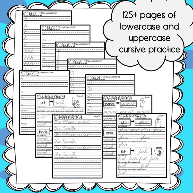 Cursive Handwriting Practice Packet: Back to School, Grades 2-4 ...