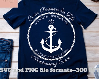 30th Anniversary Cruise SVG: Anchor Design (Digital File)