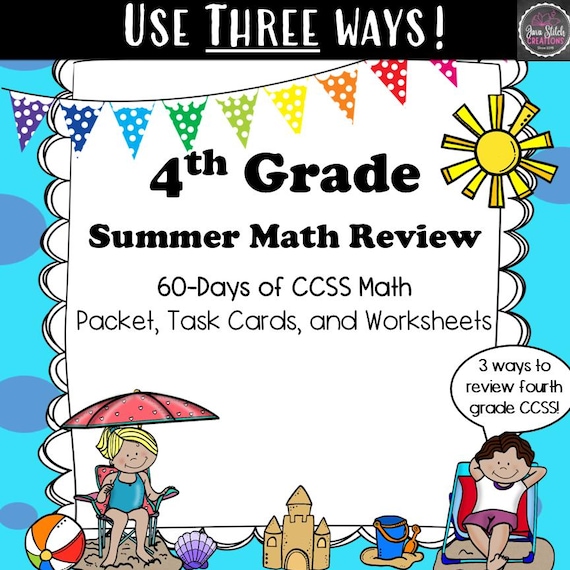 4th Grade Summer Math Review: Task Cards, Packet, Worksheets (digital  Download) - Etsy
