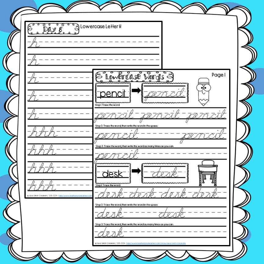Cursive Handwriting Practice Packet: Back to School, Grades 2-4 ...