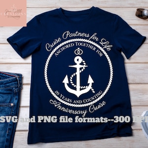 Crucero de 20 años SVG & PNG, camisa de crucero de aniversario svg, camisa de crucero svg, crucero svg, 20 aniversario, regalo