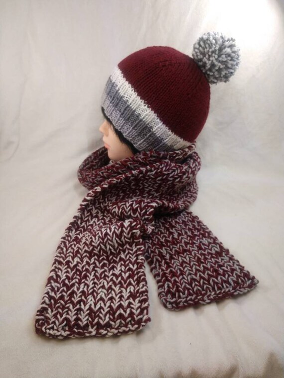 Burgundy hat and best sale scarf