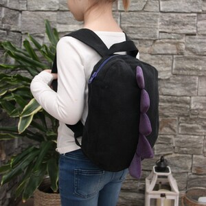Sac à dos Black Purple Dragon pour enfant d’âge préscolaire, sac à dos dinosaure, sac à dos unisexe pour tout-petits, sac à dos Jeans pour tout-petits, sac en denim pour enfants
