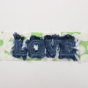 Kärlekslapp, sliten lapp på återvunnen denim, lapp på jeansjacka, hippie, zigenarlapp, sy-på-lapp, utsmyckning för jeans, stor lapp