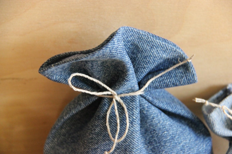 Goody bags Wedding favor bags Lot of 100 Recycled denim wedding bags Small Gift Bags Treat bags Denim party bags Jewelry pouch