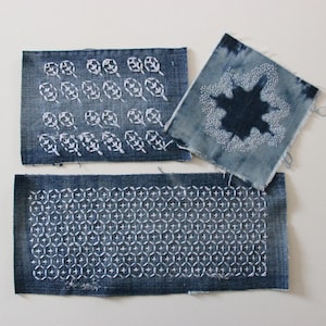 Sashiko Boro Denim Patches , Slow Stitch Patches For Jean Jacket, Up-cycled Clothing Patches, Recycled Jeans Appliques, Japanese Denim Patch