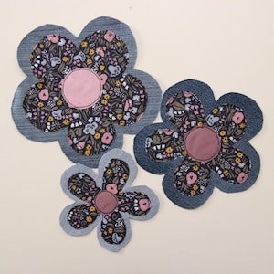 Extra große Blumen Patches, Statement Blumen Patches, Blumen Patches für Jeans, Floral Patches für Kleidung, Jeansjacke Reparatur Patches