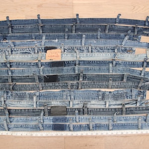 Cinture jeans firmate, cinture denim, cinture denim rigenerate, pacchetto di scarti denim, set artigianale denim, cinture jeans blu, denim fai da te