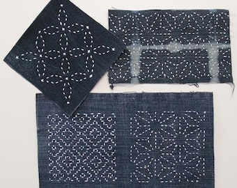Patchs Sashiko Boro à points lents pour vêtements, patchs de réparation pour denim, patchs pour vêtements recyclés, appliques pour jeans, patchs japonais en denim