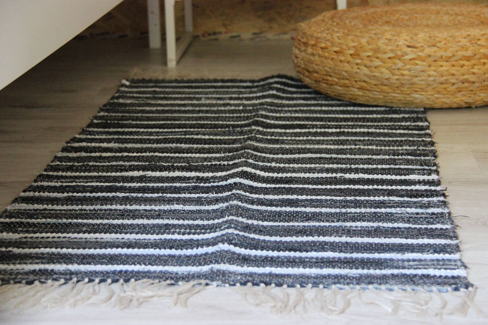 Handmade Denim Woven Rug , Nautical Denim Rug , Woven Loom Rug ...