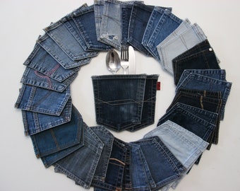 38 bolsos jeans, bolsa para talheres jeans, decoração de mesa jeans, decoração de casa de fazenda, decoração de casamento no campo, decoração para churrasco, louças jeans para festa
