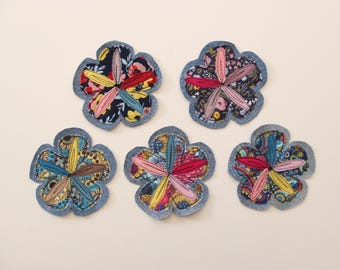 Colorful Flower Patches , Floral Patches , Hippie Flower Patches , Denim Flower Ornaments , Hippie Patchwork Jeans , Flower Child Patches
