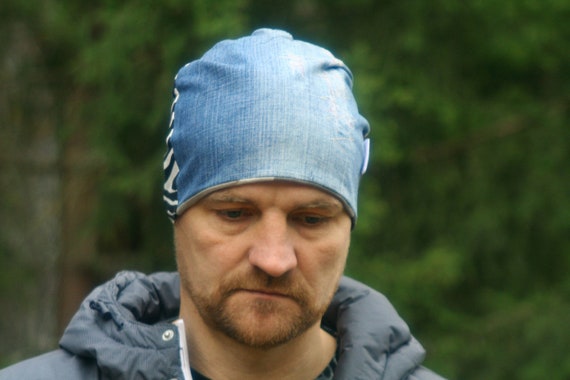 Denim sloppy hat ,handmade Denim Slouchy Hat with Brim Unisex – Hatscents main image 3