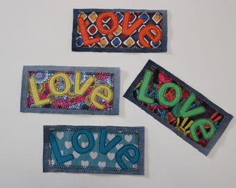 Parches de amor coloridos, parches de amor para chaquetas de mezclilla, parches de letras de amor, adornos para chaquetas de mezclilla, apliques de amor, parches para jeans