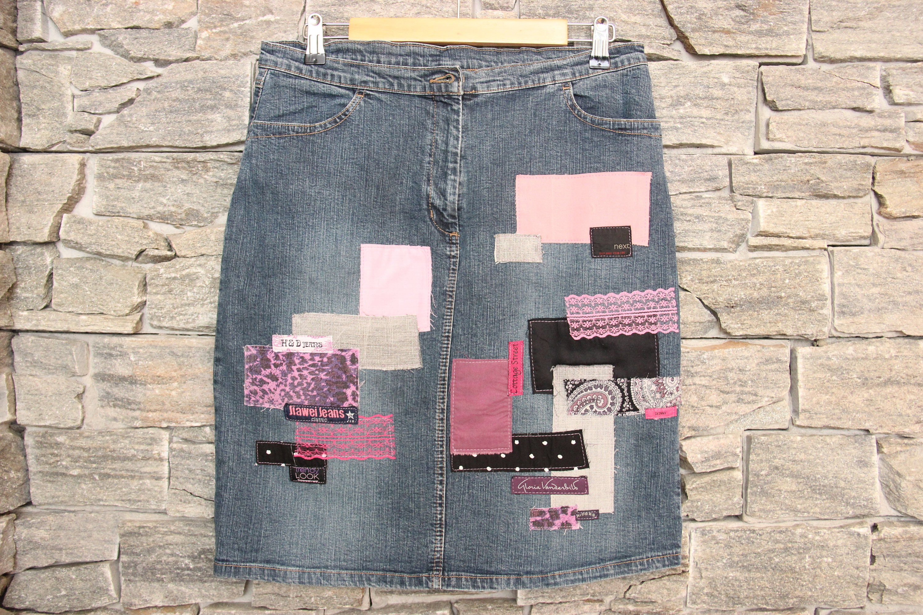 Perfect Paisley in Rose peek a Boo Jean Patches Super Strong Iron On Denim  by Holeypatches 