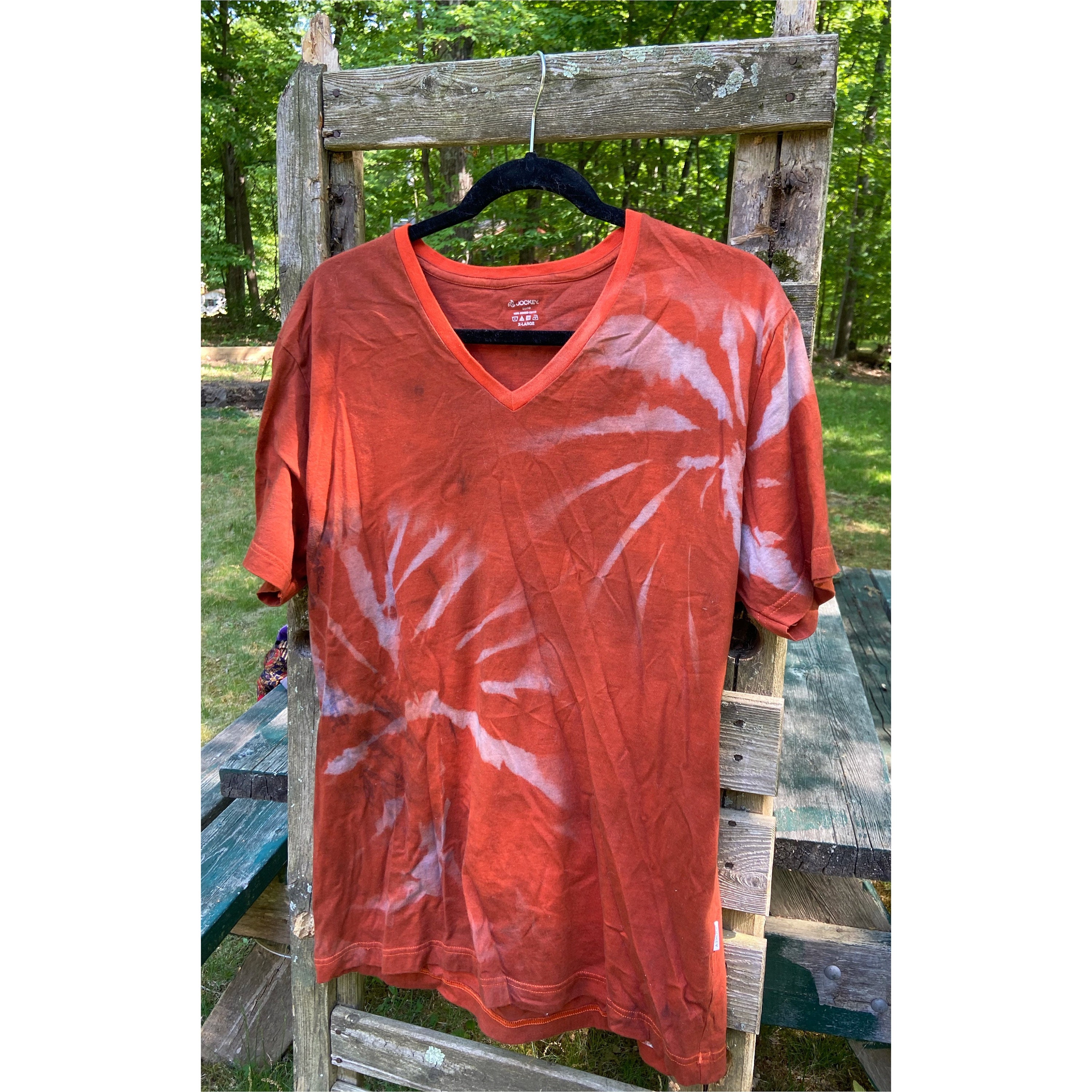 orange bleach dye shirt