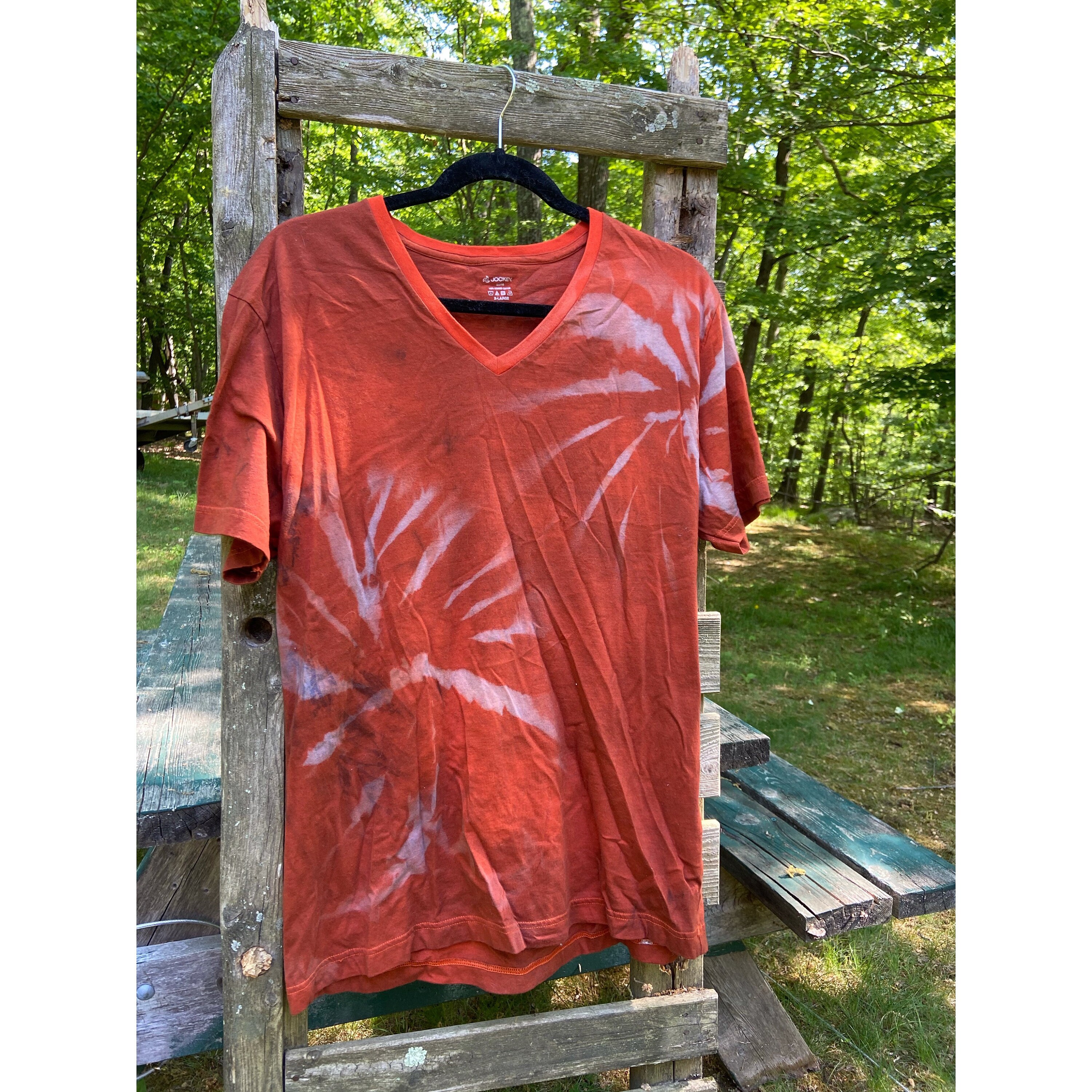 orange bleach dye shirt
