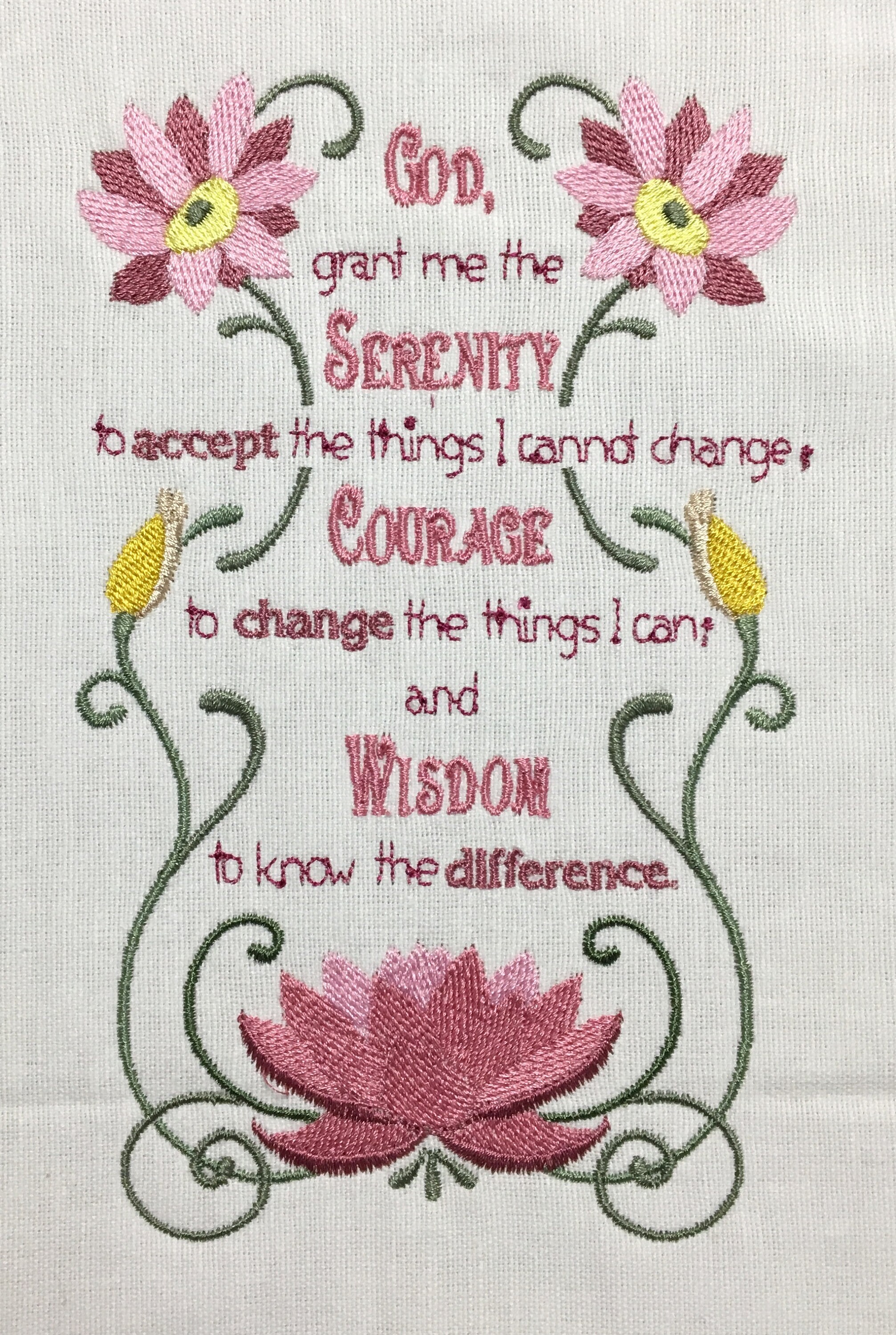 God Grant Me The Serenity Prayer Machine embroidered quilt Etsy