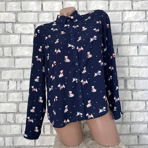 minimalist blouse M animal shirt women blouse women shirt dog collared blouse dog print blouse animal print top animal blouse casual Blouse