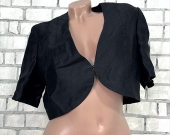 Womens Black size L Shrug for dresses  Cropped Crop  evening goth gothic bolero top jacket