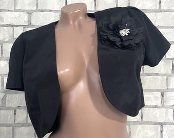 Womens Black size M Shrug for dresses  Cropped Crop  evening goth gothic bolero top jacket