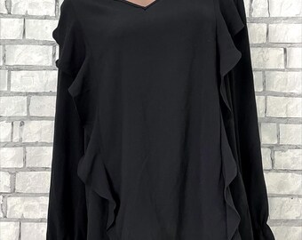 Black Ruffle Blouse 2XL - Gothic Party Top