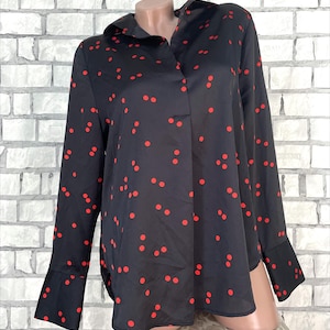 Womens Casual Blouse XL polka dot secretary business formal office blouse elegant evening blouse collared blouse everyday blouse
