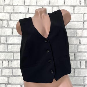 Sister gift womens black Vest L black top goth Clothing goth Vest goth top Classic vest waistcoat Sleeveless Jacket formal vest wedding vest