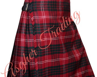 Kilt escocés de tartán Clan Crawford – Kilt tradicional escocés de 8 yardas para hombre, de lana acrílica