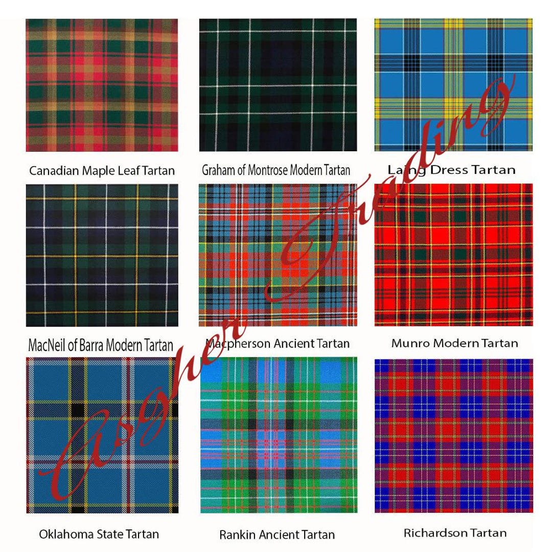 Scottish Tartan Fabric - Running Yards - 16 Oz Weight Acrylic Wool, 54 ...