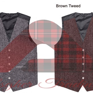 Scottish Handmade Traditional Kilt Vest Tweed/Wool 5 Buttons Formal Kilt Waistcoat - Made to Order Vest - Highlander Occasion Waistcoat