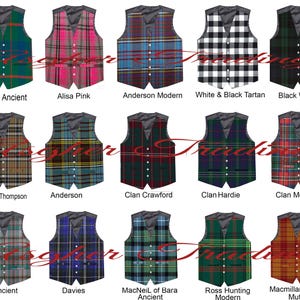 Handgemaakt geruit gilet met Schotse ruit: Schotse kiltvest, formele Highland Wear