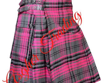 Alisa Pink Tartan Kilt Kilt für Männer - Handgefertigte Moderne Kilts - Made to Order
