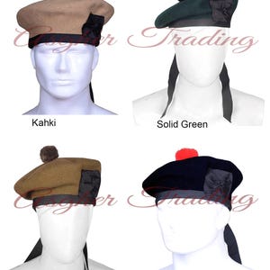 Handmade Scottish Wool Balmoral Hat: Kilt Cap, Piper Bonnet