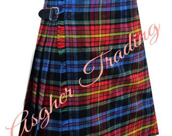 Handgjord skotsk HBTQ Pride Tartan Kilt - Anpassad storlek, traditionella 8 Yard kiltar