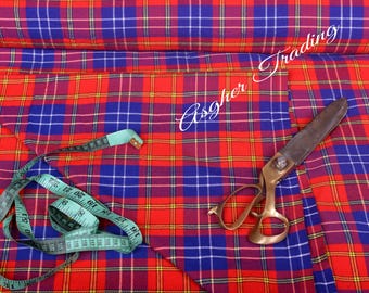 Tela de tartán Clan Richardson - Metros lineales - Lana acrílica de 16 oz, 54 pulgadas de ancho