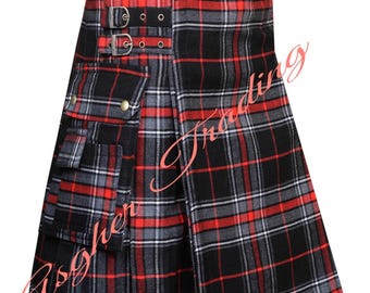 Scottish Tartan Utility Kilt – Highlander Style, Made to Order