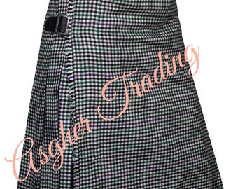 Kilt in tartan Clan Halliday da 8 iarde: kilt tradizionali in lana acrilica al 100% per uomo