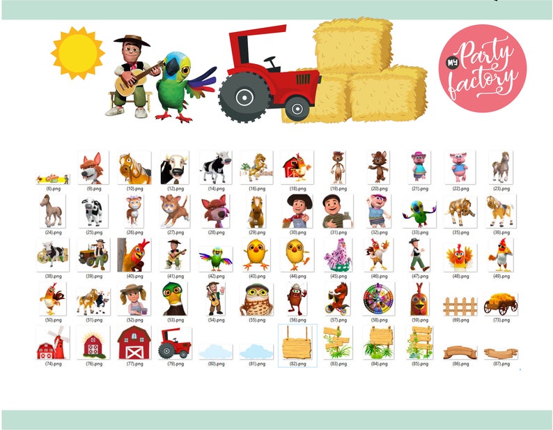 The Zenon Characters Farm Png Images, The Zenon Printable Digital Farm, Png INSTANT download imagen 4