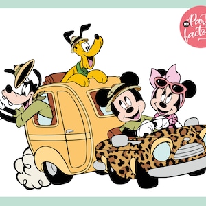 Mickey Safari Clipart PNG Digital Download, 90 PNG with transparent backgrounds Mickey and Friends Jungle Animals image 2