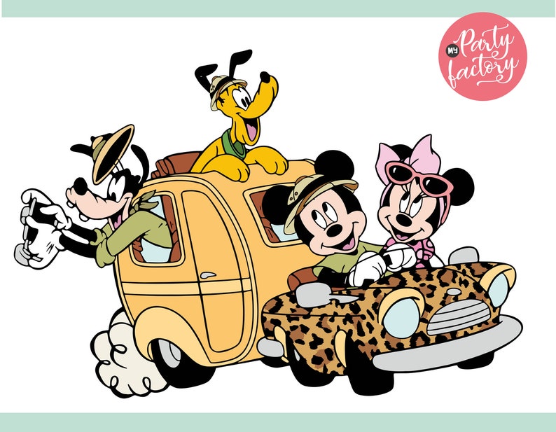 Mickey Safari Clipart PNG Digital Download, 90 PNG with transparent backgrounds Mickey and Friends Jungle Animals image 2