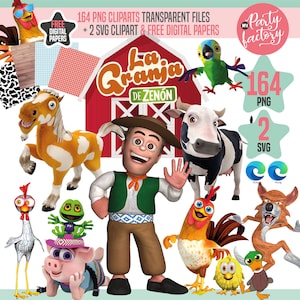 The Zenon Characters Farm Png Images, The Zenon Printable Digital Farm, Png INSTANT download image 1
