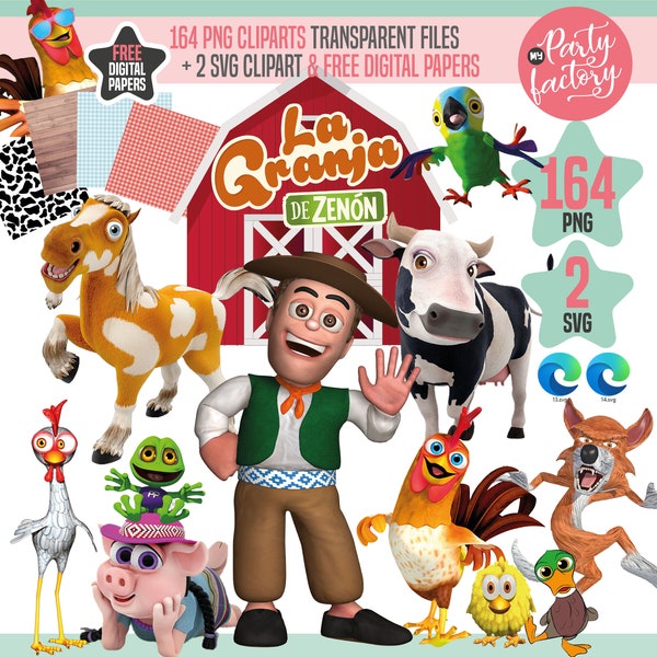 The Zenon Characters Farm Png Images, The Zenon Printable Digital Farm, Png INSTANT download