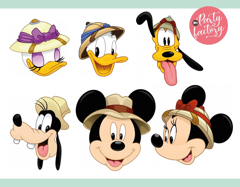 Mickey Safari Clipart PNG Digital Download, 90 PNG with transparent backgrounds Mickey and Friends Jungle Animals image 4