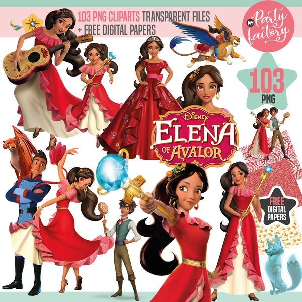 Elena of Avalor Princess 103 PNG Bundle, Free Elena of Avalor Digital Papers, Princess Elena of avalor Clipart, Instant Download