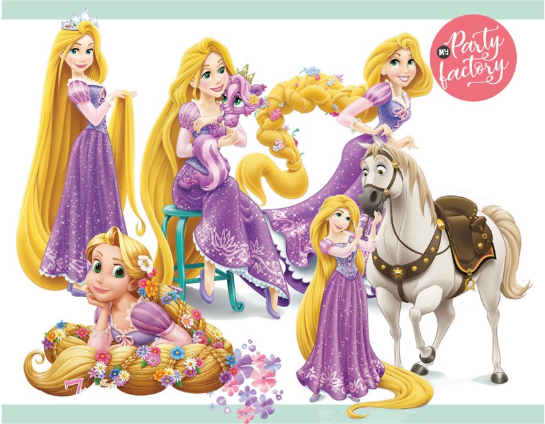 Princess 501 PNG Bundle, Princess Clipart Instant Download, Birthday, Moana, Frozen, Snow White, sleeping Beauty, Aurora, Jazmin imagen 8