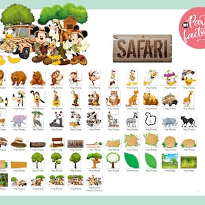 Mickey Safari Clipart PNG Digital Download, 90 PNG with transparent backgrounds Mickey and Friends Jungle Animals image 8