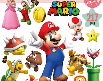 217 PNG Super Mario clipart, images transparentes, mario imprimable, mario numérique, téléchargement instantané, images png transparentes luigi mario cart