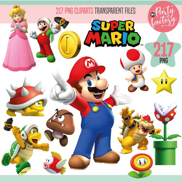 217 PNG Super Mario clipart,transparent images, printable mario, digital mario, instant download, luigi mario cart transparent png images