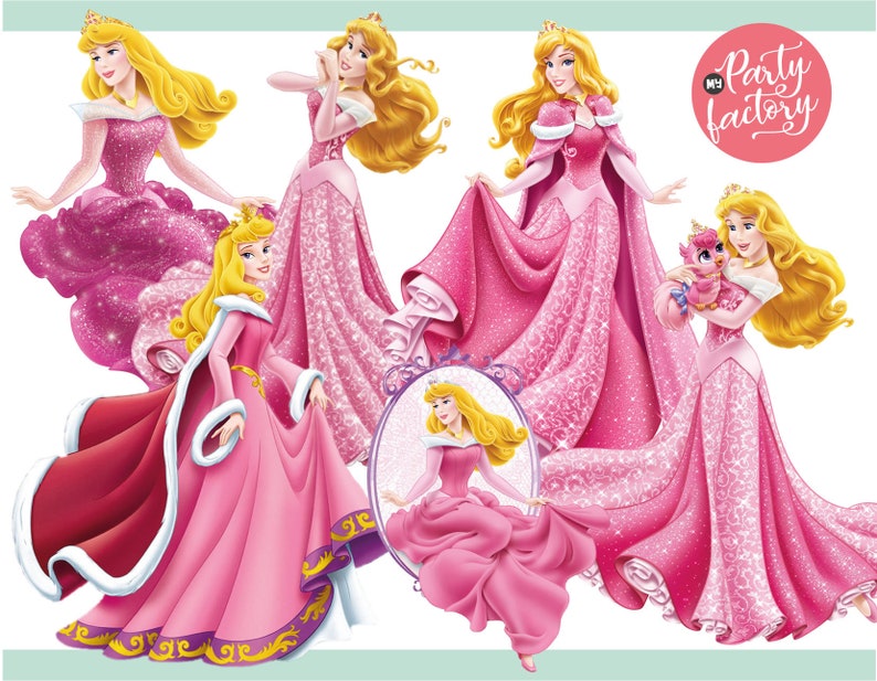 Princess 501 PNG Bundle, Princess Clipart Instant Download, Birthday, Moana, Frozen, Snow White, sleeping Beauty, Aurora, Jazmin imagen 3
